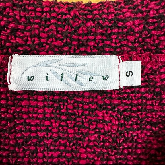 Willow Collared Button Down Cardigan Sweater Fuchsia Black S - Picture 7 of 8